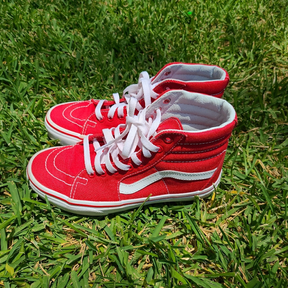 Red old skool vans